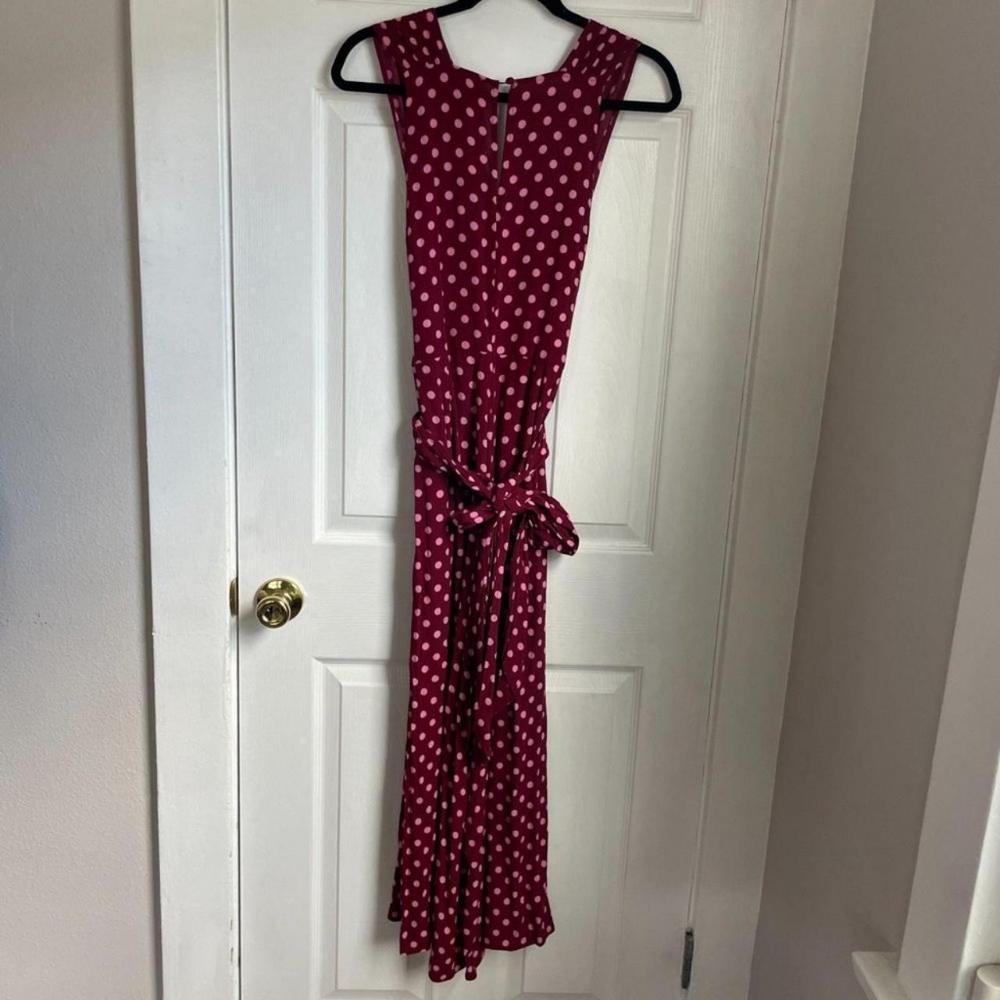 Polka Dot Sleeveless Dress - Red